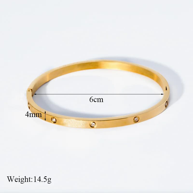 Bangles Geometrici con Zirconi, 3 Colori