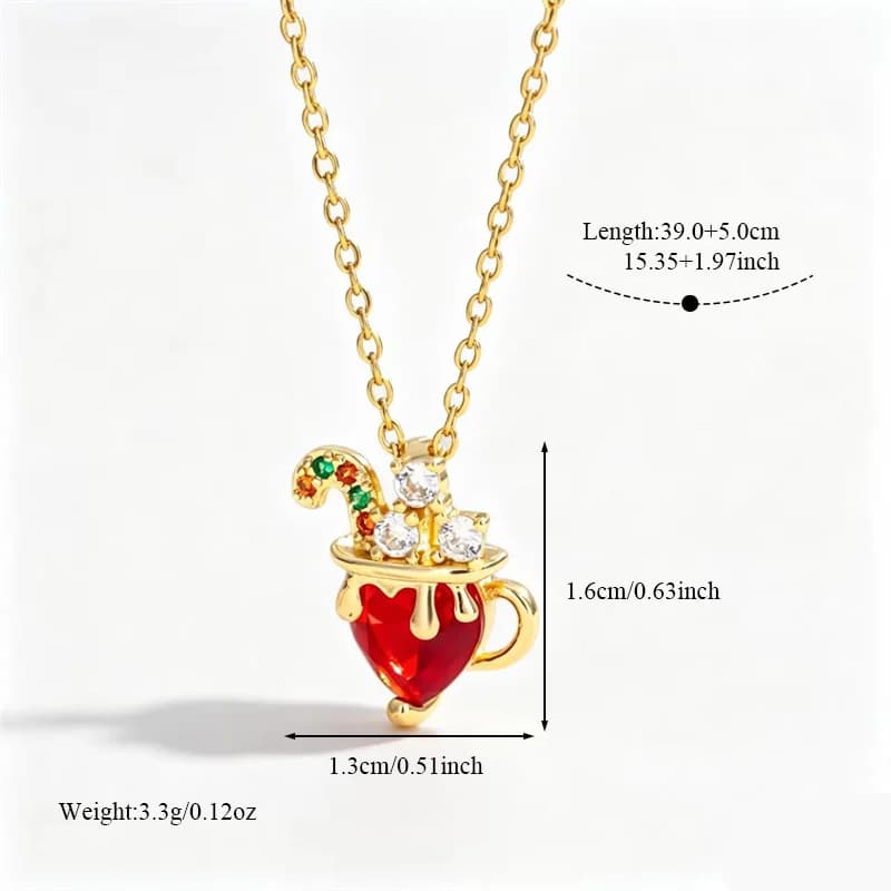 Collana con Ciondolo Smaltato Calza di Natale