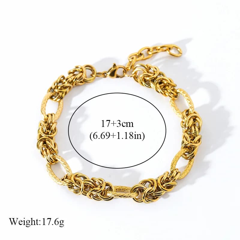 Bracciale in Acciaio Inox Intrecciato, Placcato Oro