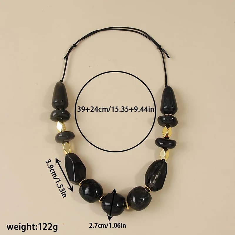 Collana Choker Boho in Resina Nera