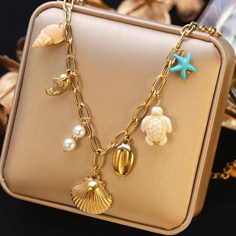 Collana con Pendente Fiore Color Oro