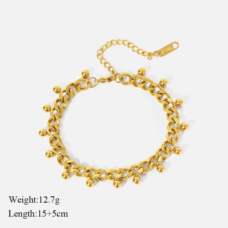 Set Collana Choker e Bracciale a Catena Grossa, Oro