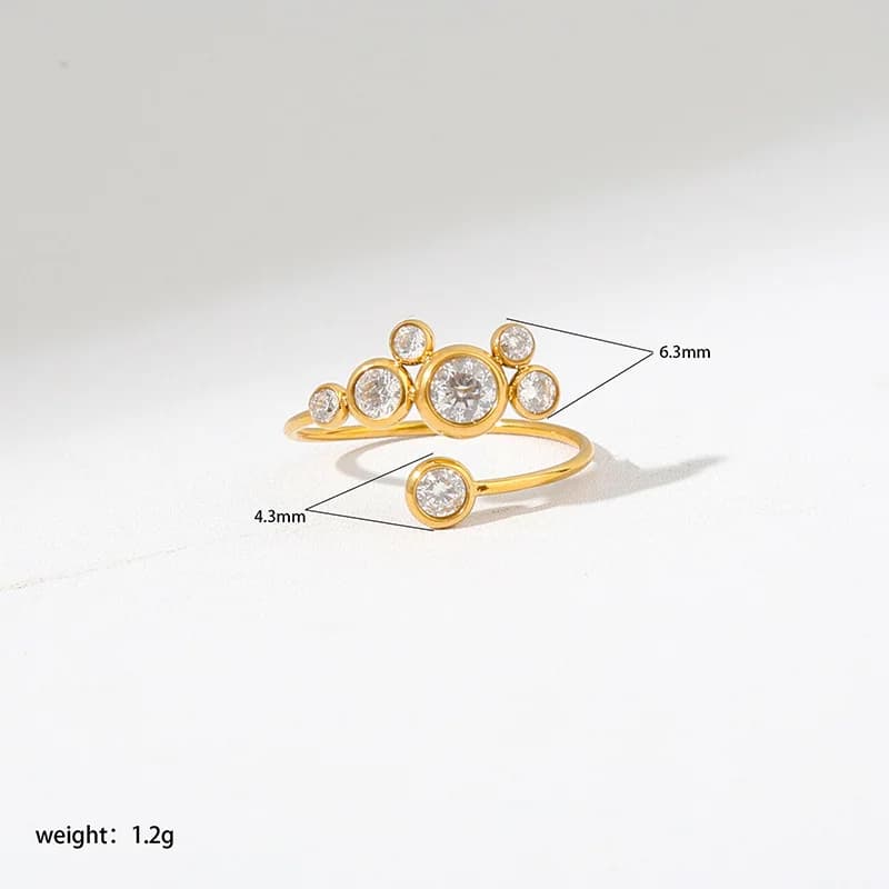 Anello Regolabile con Zirconia Cubica Colorata