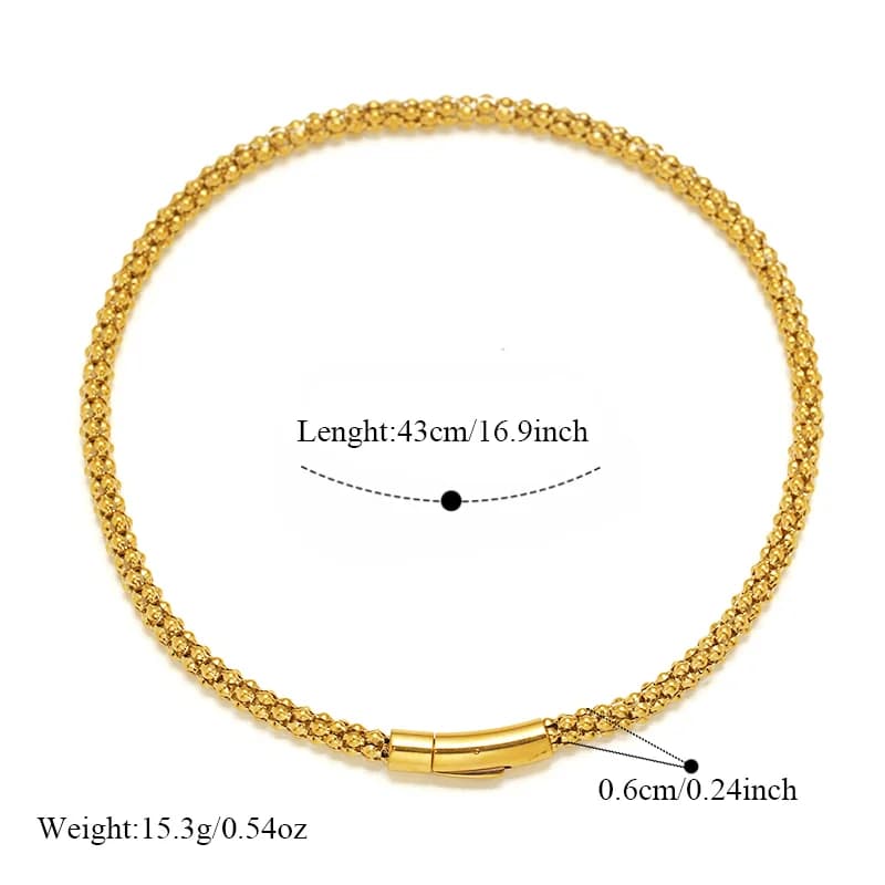 Collana Choker a Catena Corta in Acciaio Inossidabile