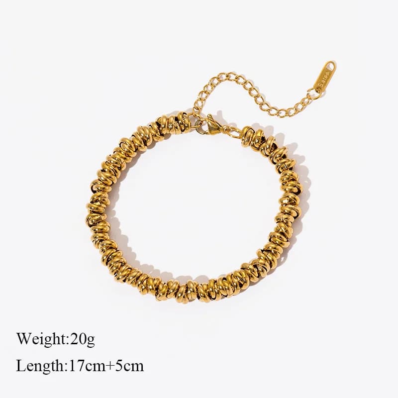Bracciale a catena a maglie color oro in acciaio inox 316L