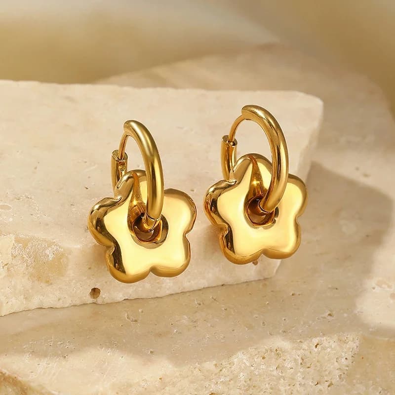 Orecchini Piccoli Fiori, Placcati PVD Oro