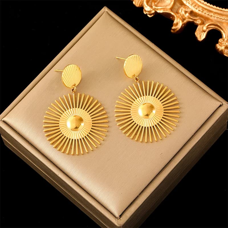 Orecchini pendenti geometrici color oro