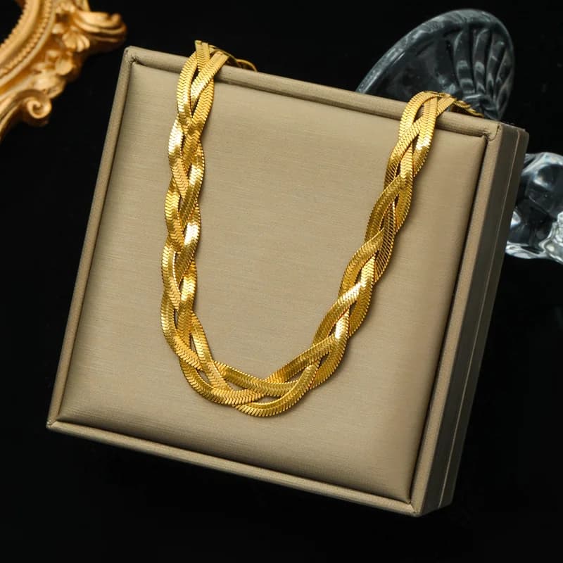 Collana Choker Catena Spessa Color Oro
