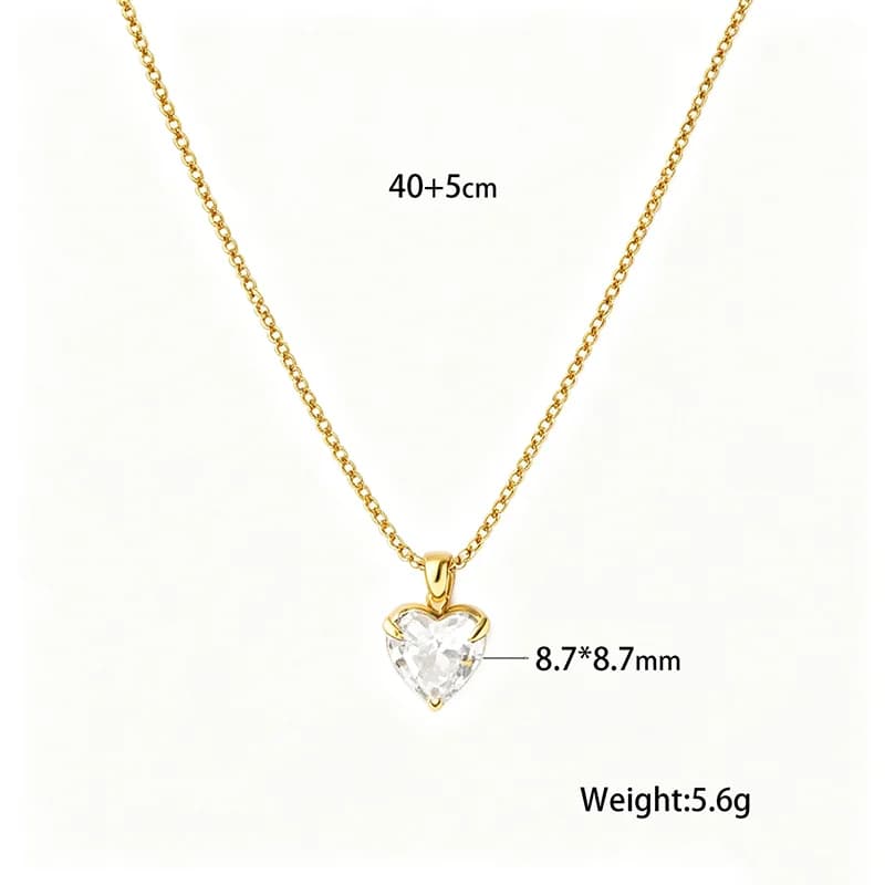Collana a Colletto con Cuore in Zirconia Cubica Lucida